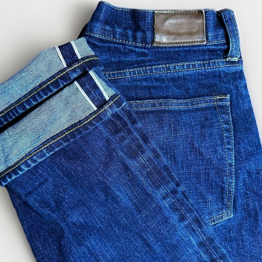 J Crew 770 Selvedge Jeans Mens 32x32** Denim Button Fly Straight Fit Dark Wash